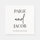 Klassieke Minimalistische Aangepaste Namen Bruilof Servet (Voorkant)