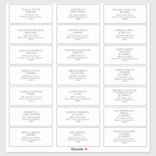 Klassieke minimalistische Adresetiketten voor wedd Sticker