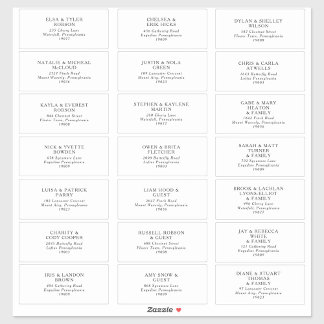 Klassieke minimalistische Adresetiketten voor wedd Sticker