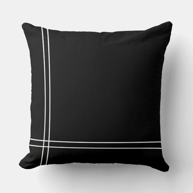 Klassieke minimalistische All-over Black White Str Kussen (Voorkant)