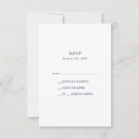 Klassieke, minimalistische blauw RSVP-kaart van de
