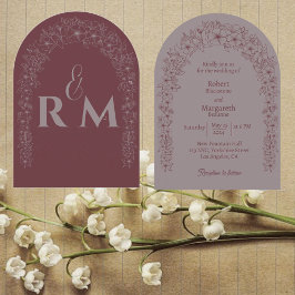 Klassieke Minimalistische Bloemenpoort Boog Weddin Kaart