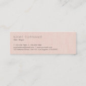 Klassieke minimalistische Blush Linen Background B Mini Visitekaartje (Achterkant)