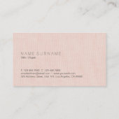 Klassieke minimalistische Blush Linen Background B Visitekaartje (Achterkant)