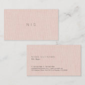 Klassieke minimalistische Blush Linen Background B Visitekaartje (Voorkant / Achterkant)