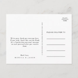 Klassieke minimalistische bruiloft Dank u Briefkaa Briefkaart