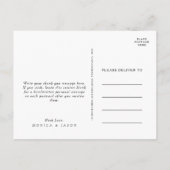 Klassieke minimalistische bruiloft Dank u Briefkaa Briefkaart (Achterkant)