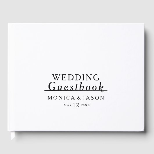 Klassieke minimalistische bruiloft gastenboek (Voorkant)