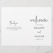 Klassieke minimalistische bruiloft papier programm flyer (Voorkant)