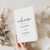 Klassieke minimalistische bruiloft papier programm flyer