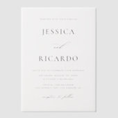 Klassieke minimalistische bruiloft vellum uitnodigingen (Voorkant)