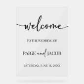 Klassieke minimalistische bruiloft welkom acryl bord (Voorkant)
