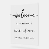 Klassieke minimalistische bruiloft welkom acryl bord (Hoek)