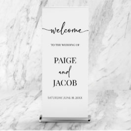 Klassieke Minimalistische Bruiloft Welkomstbanner Roll-up Banner
