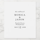 Klassieke minimalistische bruiloft wijn label wijn etiket (Enkel label)