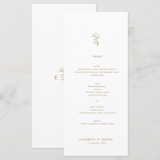 Klassieke Minimalistische eenvoudige Katrina platt Menu (Voorkant / Achterkant)