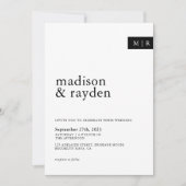 Klassieke minimalistische eenvoudige monogram foto kaart (Voorkant)