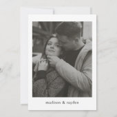 Klassieke minimalistische eenvoudige monogram foto kaart (Achterkant)