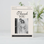 Klassieke minimalistische elegante foto bruiloft bedankkaart (Staand voorkant)