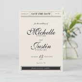 Klassieke Minimalistische Elegante Foto Bruiloft S Save The Date (Staand voorkant)