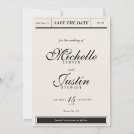 Klassieke Minimalistische Elegante Foto Huwelijk B Save The Date