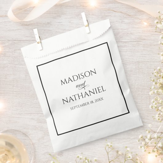 Klassieke minimalistische elegante script bruiloft bedankzakje (Geknipt)