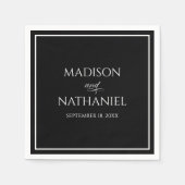 Klassieke minimalistische elegante script bruiloft servet (Voorkant)