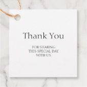 KLASSIEKE minimalistische elegantie bruiloft Bedankjes Labels (Voorkant)