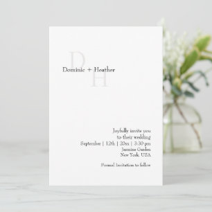 KLASSIEKE minimalistische elegantie bruiloft Kaart