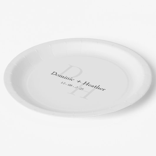 KLASSIEKE minimalistische elegantie bruiloft Papieren Bordje (Gekanteld)