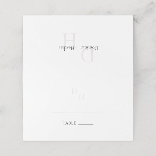 KLASSIEKE minimalistische elegantie bruiloft Plaatskaartje (Buitenkant ongevouwen)