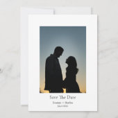 KLASSIEKE minimalistische elegantie met foto Save The Date (Achterkant)