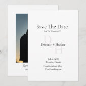 KLASSIEKE minimalistische elegantie met foto Save The Date (Voorkant / Achterkant)