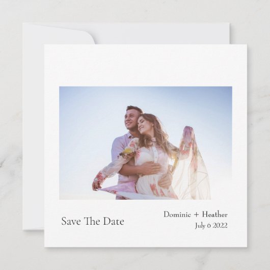 KLASSIEKE minimalistische elegantie met foto Save The Date (Achterkant)