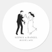 Klassieke Minimalistische Elegantie Ronde Sticker (Voorkant)