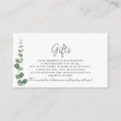 Klassieke minimalistische eucalyptusHuwelijkscadea Informatiekaartje (Voorkant)