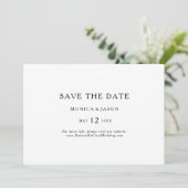Klassieke minimalistische foto horizontaal save the date (Staand voorkant)