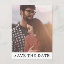 Klassieke Minimalistische Foto Save The Date-ansic Uitnodiging Briefkaart