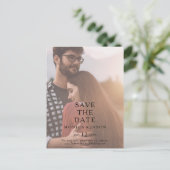 Klassieke Minimalistische Foto Save The Date Postk Uitnodiging Briefkaart (Staand voorkant)