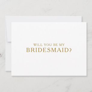 Klassieke minimalistische Gold Bridesmaid-Kaart me Kaart
