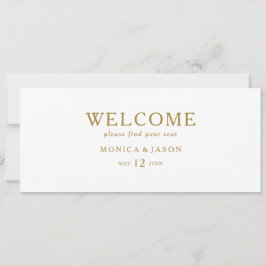 Klassieke minimalistische Gold Seating Chart Heade