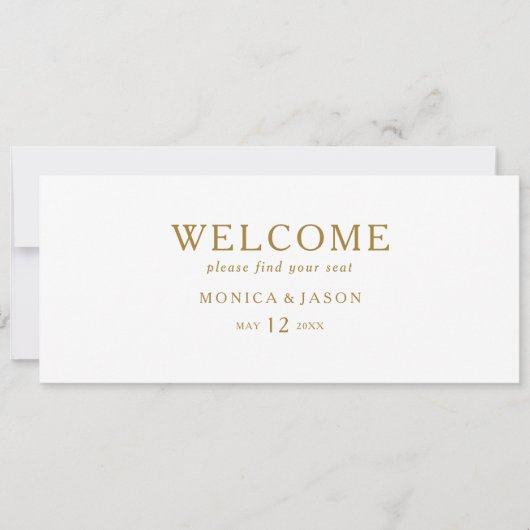 Klassieke minimalistische Gold Seating Chart Heade (Voorkant)