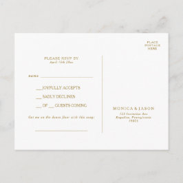 Klassieke minimalistische Gold Song Request RSVP B Briefkaart