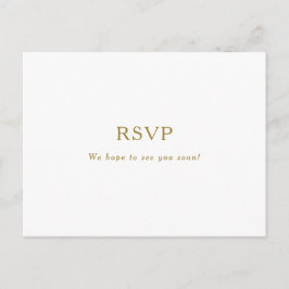 Klassieke minimalistische Gold Song Request RSVP B Briefkaart