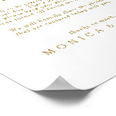 Klassieke minimalistische Gold Unplugged Ceremony  Poster (Hoek)