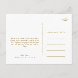 Klassieke minimalistische gouden bruiloft Dank u B Briefkaart