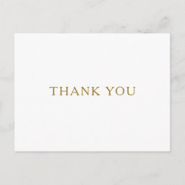Klassieke minimalistische gouden bruiloft Dank u B Briefkaart