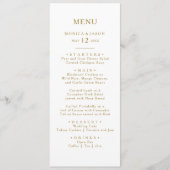 Klassieke minimalistische gouden bruiloft diner me menu (Voorkant)