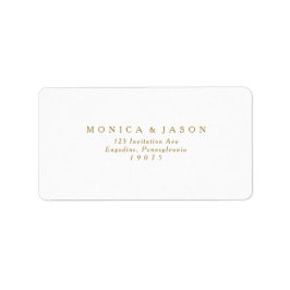 Klassieke minimalistische gouden bruiloft RSVP-adr Etiket