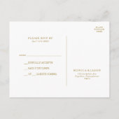 Klassieke minimalistische gouden bruiloft RSVP-Bri Briefkaart (Achterkant)